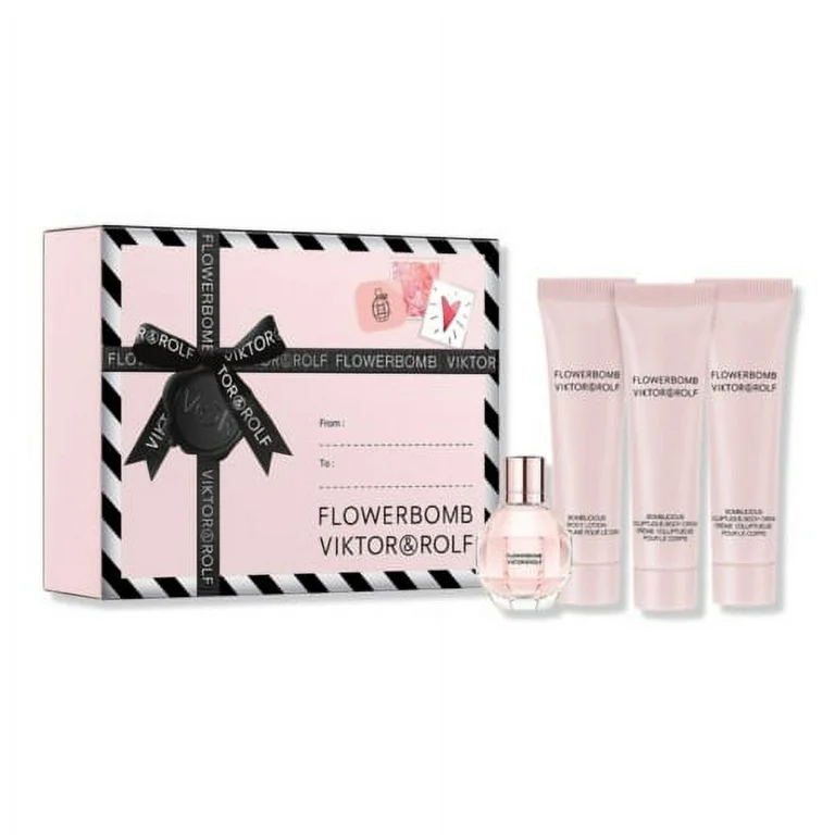 VIKTOR & ROLF FLOWERBOMB EDP MINI SET 0.24 OZ & 2-BODY CREAM & BODY LOTION 0.5 OZ 4PCS SET
