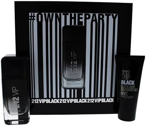 CAROLINA HERRERA 212 VIP BLACK MEN 2PSC. GIFT SET WITH 100ML / 3.38 OZ EDP + 10 ML / 0.33 OZ MG