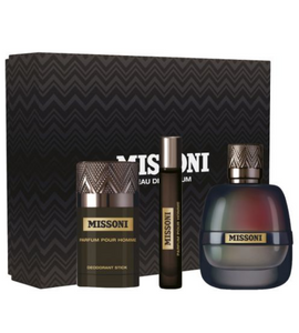 MISSONI POUR HOMME 3 PCS GIFT SET WITH 100ML / 3.38 OZ EDP + 75G DEO STICK + 10ML / 0.33 OZ ROLLER