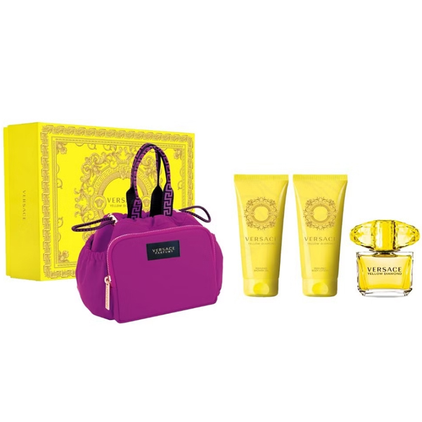 VERSACE YELLOW DIAMOND WOMEN 3 PSC. GIFT SET WITH 90ML / 3.04 OZ EDT + 100ML / 3.38 OZ SG + 100ML / 3.38 OZ BL