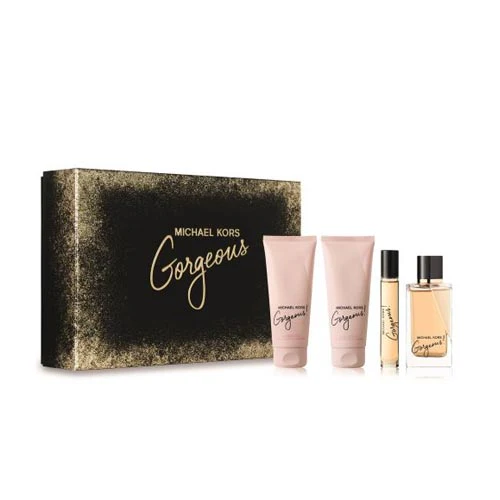 MICHAEL KORS GORGEOUS WOMEN 4PCS GIFT SET WITH 100ML / 3.38 OZ EDP + 100ML / 3.38 OZ SG + 100ML / 3.38 OZ BL + 10ML / 0.33 OZ TS
