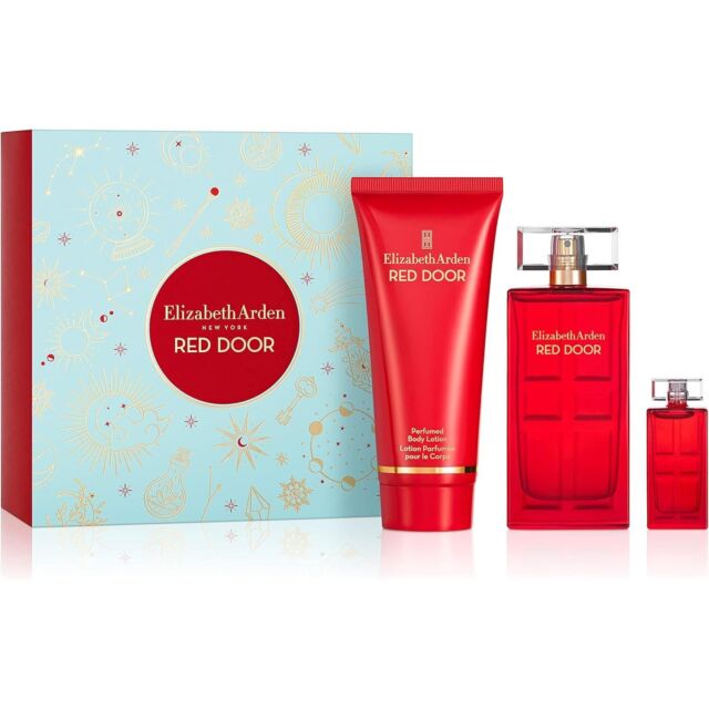 ELAZEBETH ARDEN RED DOOR WOMEN 3 SPC. GIFT SET WITH 100ML / 3.38 OZ EDT + 100ML / 3.38 OZ SG + 100ML / 3.38 OZ BL